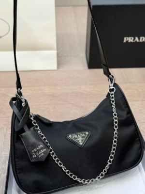 Prada Chain Shoulder Bag Black Chain