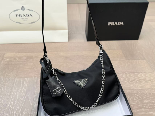 Prada Chain Shoulder Bag Black Chain