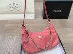 Prada Chain Shoulder Bag Rose Red Chain