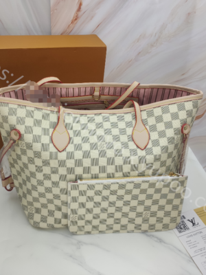 Louis Vuitton Shopping Bag White Check