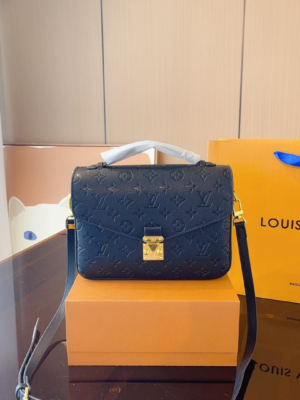 Louis Vuitton Embossed Messenger Bag Black Messenger