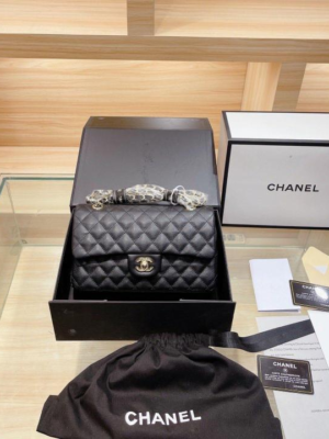 Chanel Classic Flap Bag Black Gold