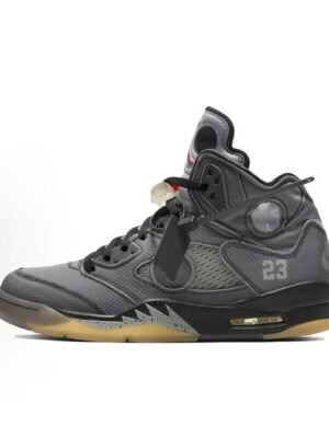 Off-White x Air Jordan 5 Retro Black Mesh Shoes