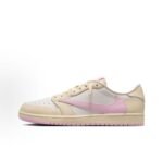 Travis Scott x Air Jordan 1 Low OG Muslin Shy Pink IQ7604-100
