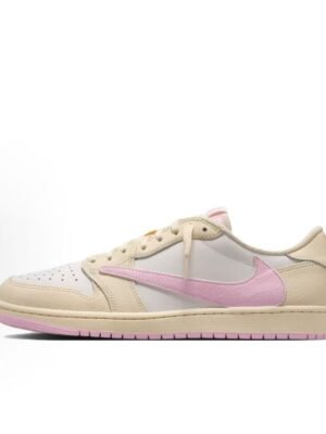 Travis Scott x Air Jordan 1 Low OG Muslin Shy Pink IQ7604-100