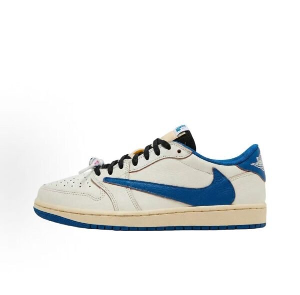 Fragment x Travis Scott x Air Jordan 1 Low OG Sail Military Blue DM7866-104