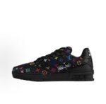 Louis Vuitton Trainer Sneaker Black Multicolor Monogram 1AHEKZ