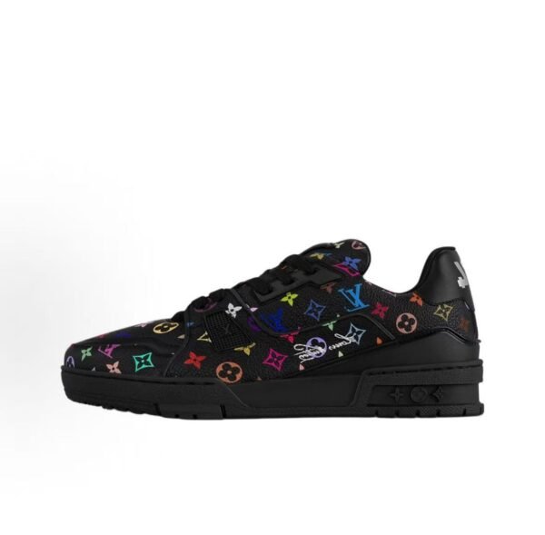 Louis Vuitton Trainer Sneaker Black Multicolor Monogram 1AHEKZ