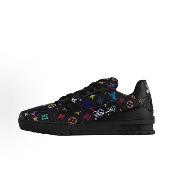 Louis Vuitton Trainer Sneaker Black Multicolor Monogram 1AHEKZ