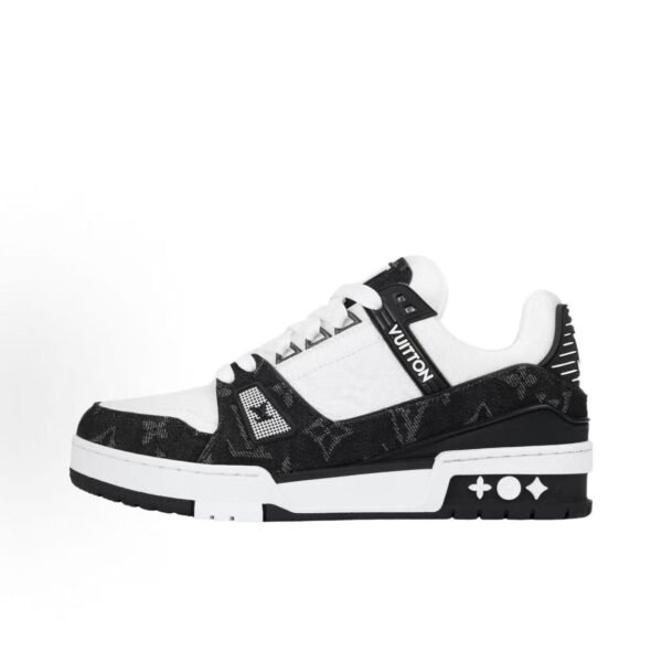 Louis Vuitton Trainer Sneaker Black White Denim 1A9JG9