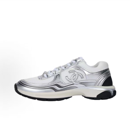 Chanel Runner Sneaker Silver White G39792 Y56368 K5451
