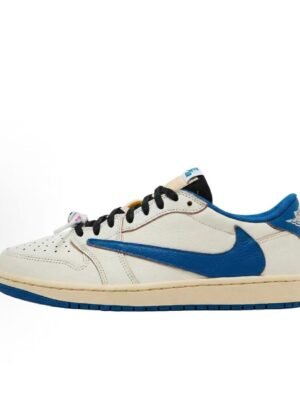 Fragment x Travis Scott x Air Jordan 1 Low OG Sail Military Blue DM7866-104